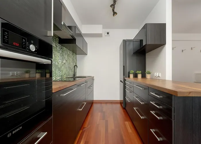 Black And Brown With Free Parking And Furnished Balcony In By Renters Apartment Wroclaw